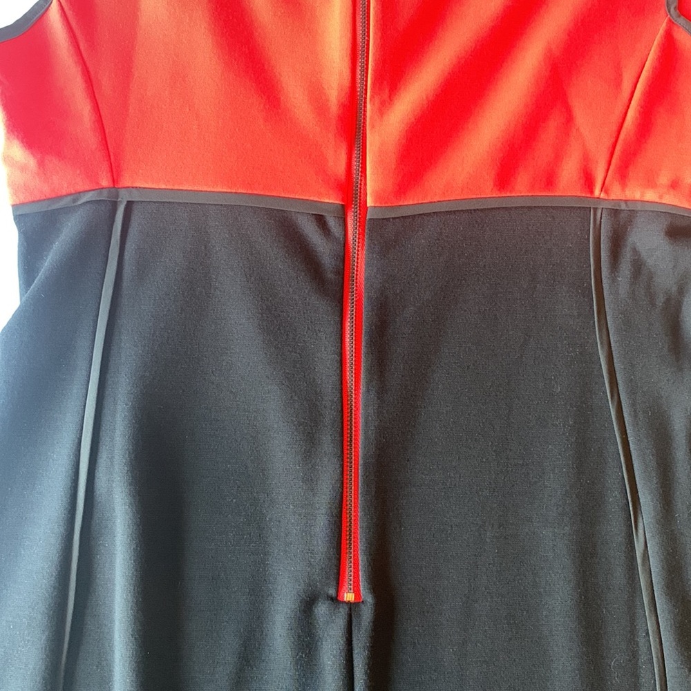 Narciso Rodriguez for Design Nation Red/Black form-fitting Knit Stretch Dress - Picture 9 of 12